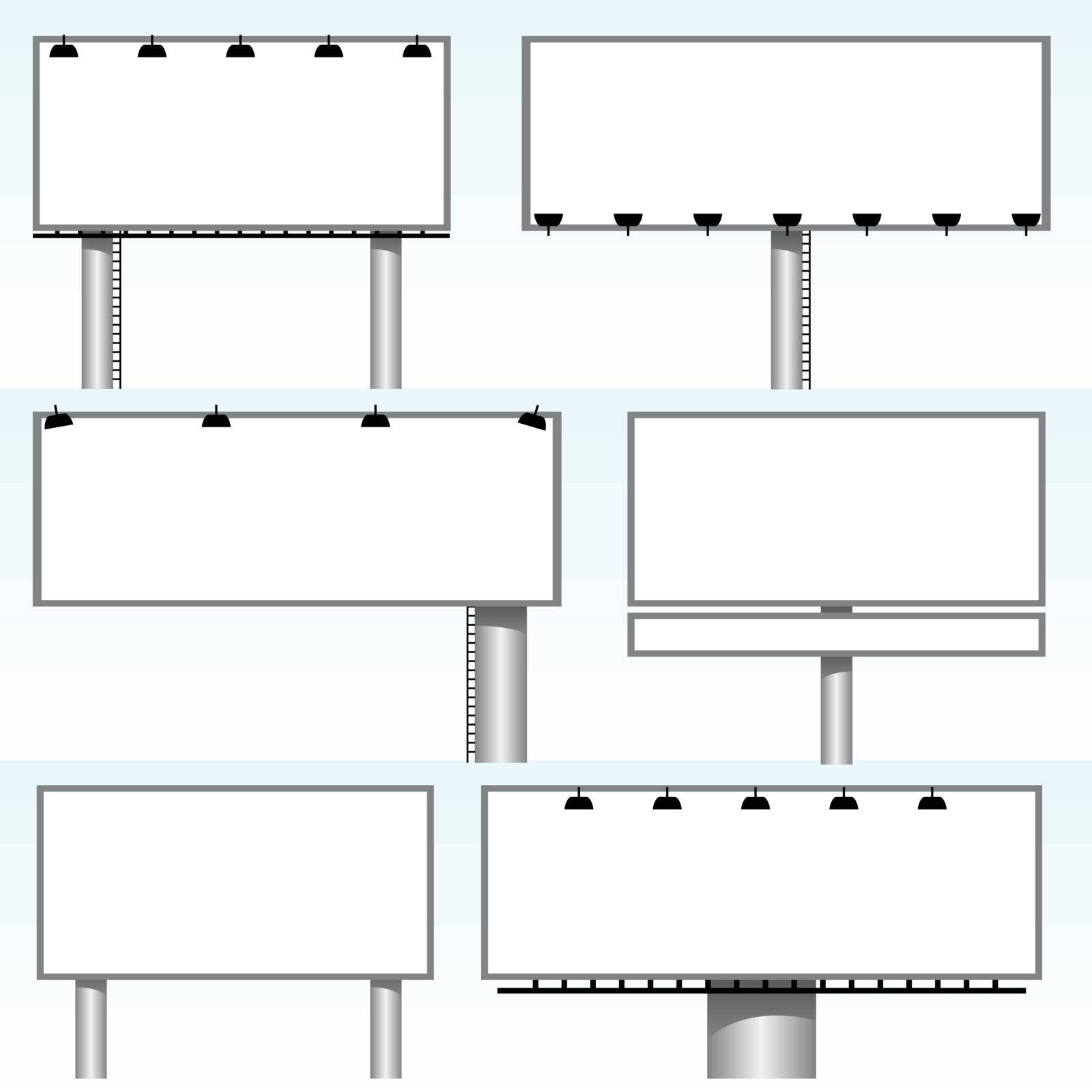 vector set of outdoor billboards