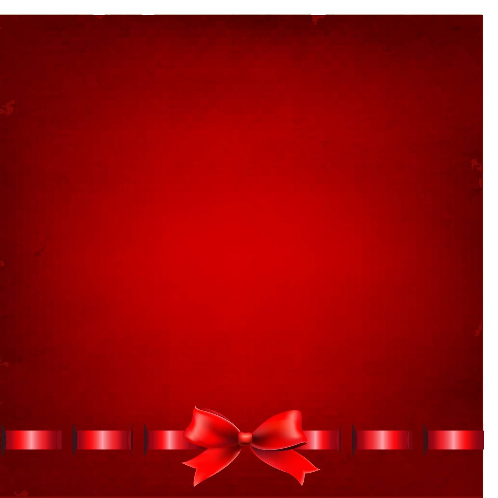 Red Background With Red Ribbon, With Gradient Mesh, Vector Illustration