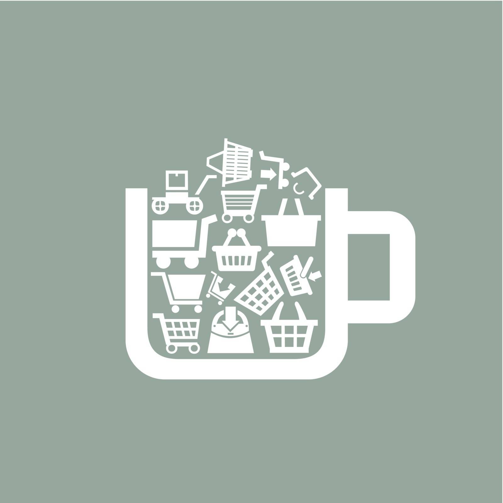 Cup the filled sale. A vector illustration