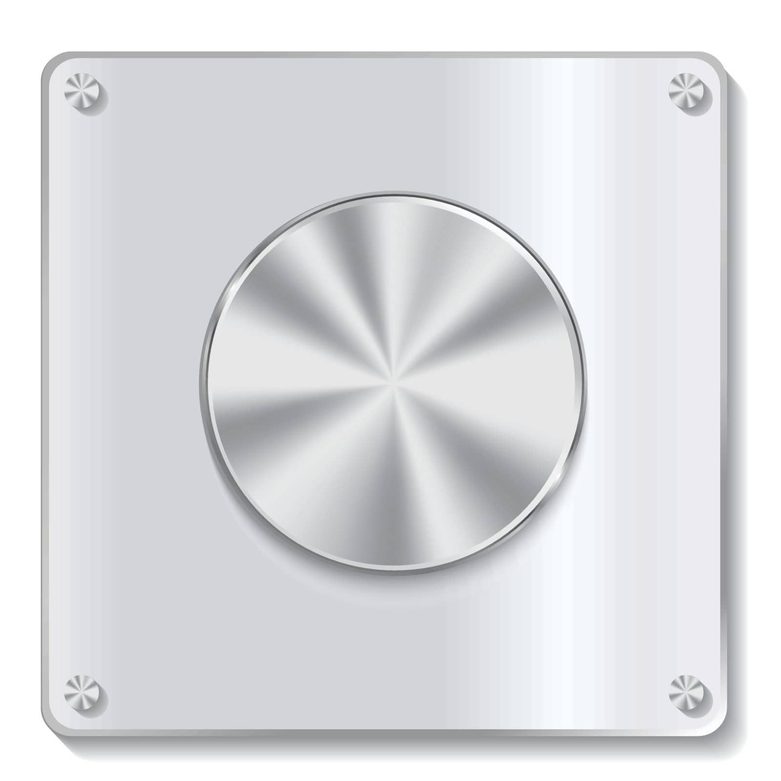 Realistic metal button with circular processing  or volume control