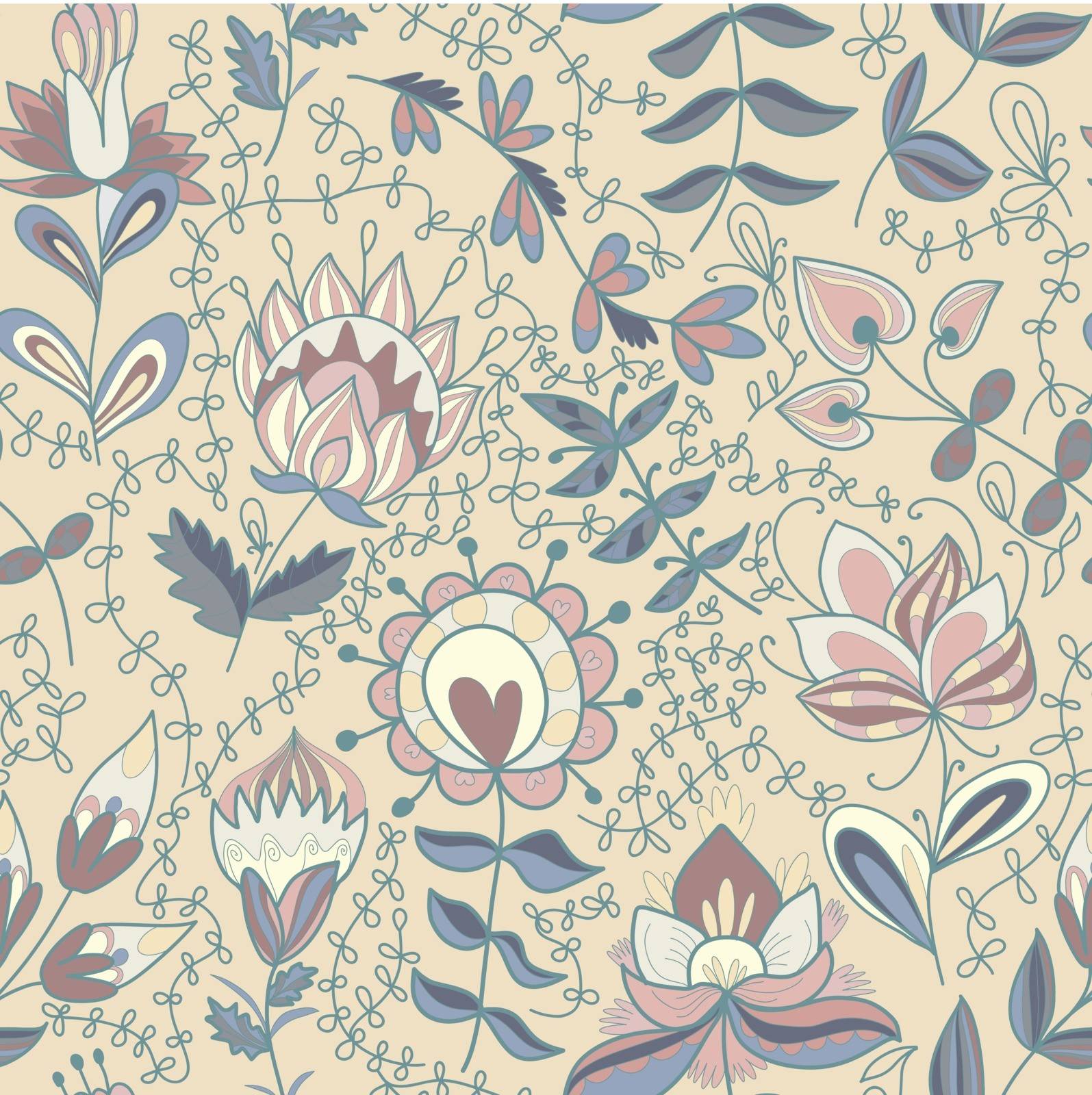 Seamless texture with flowers by LittleCuckoo