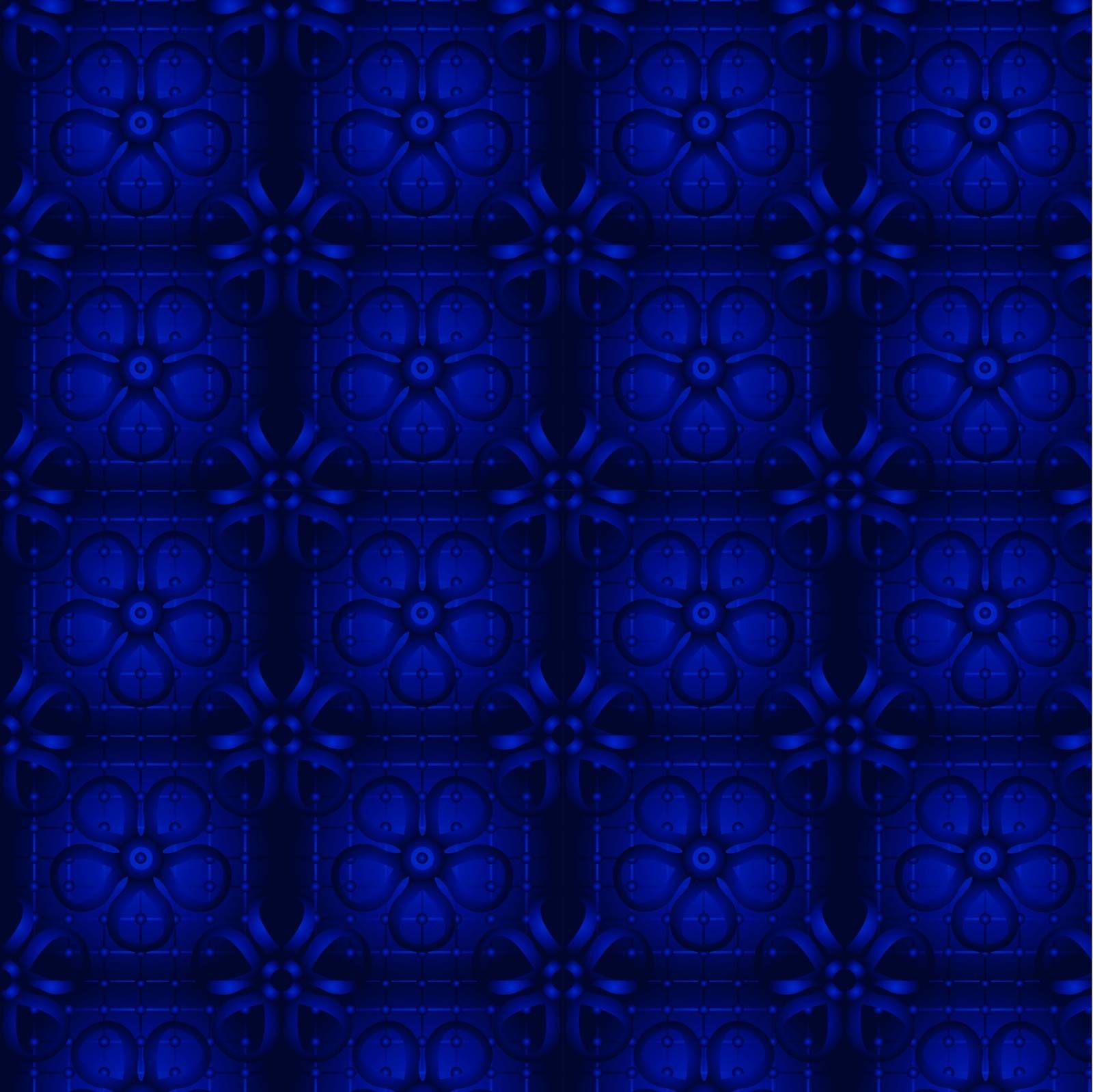 Floral blue wallpaper. Seamless. Vector illustration