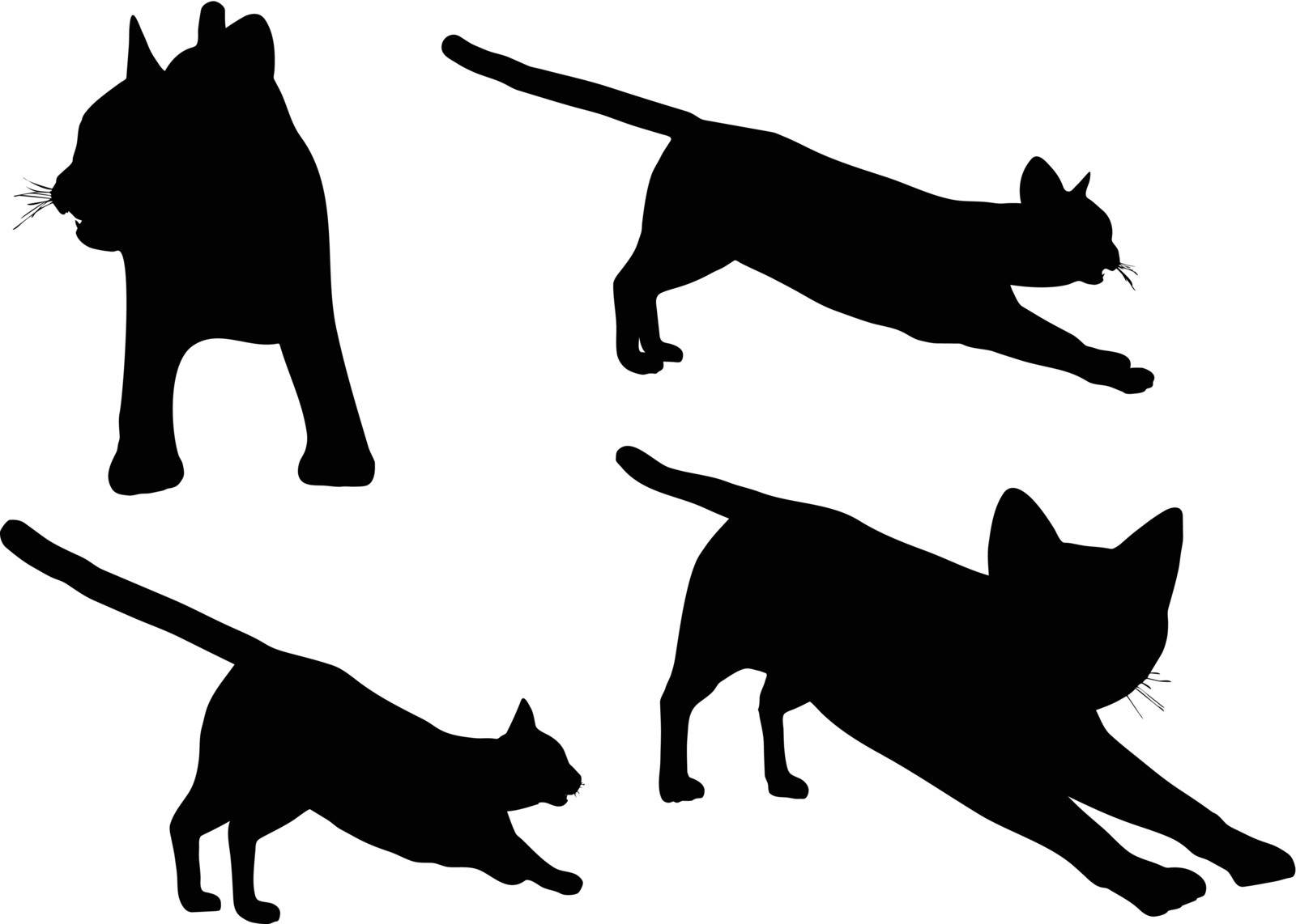 EPS 10 vector collection of cats silhouettes

