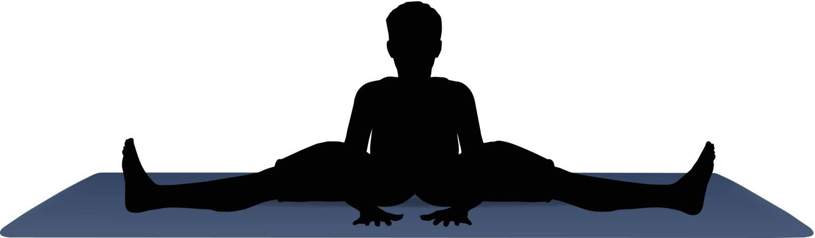 vector illustration of Yoga positions in Wide Angle Bend pose by Istanbul2009