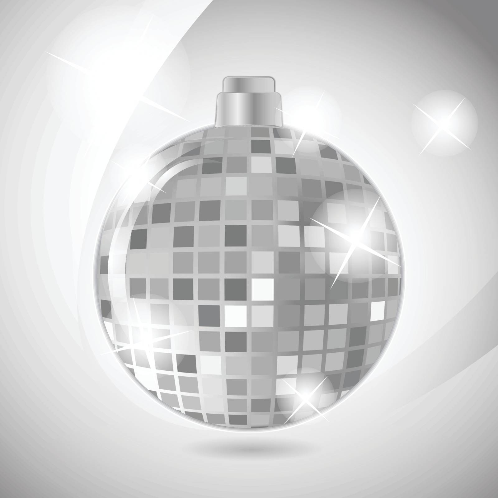 disco ball. Silver color with glare and blur