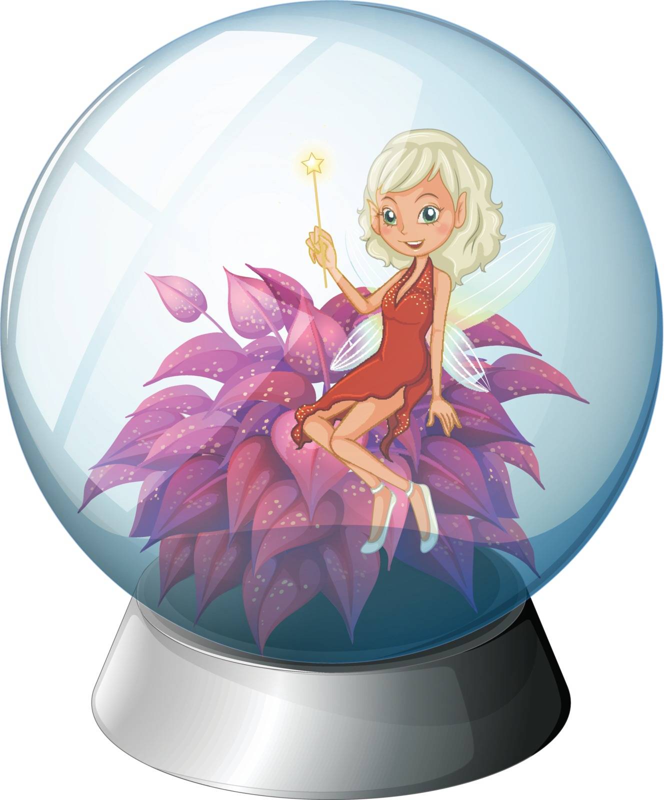 Illustration of a dome with a fairy on a white background