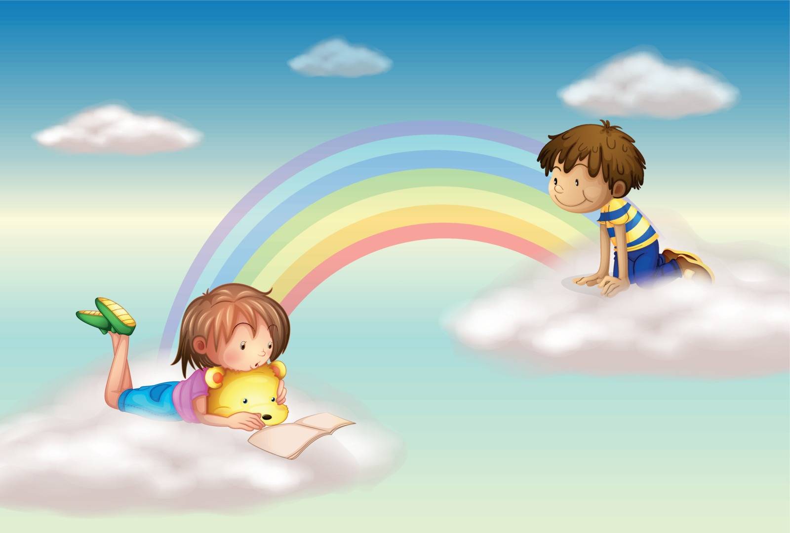 A rainbow with kids by iimages