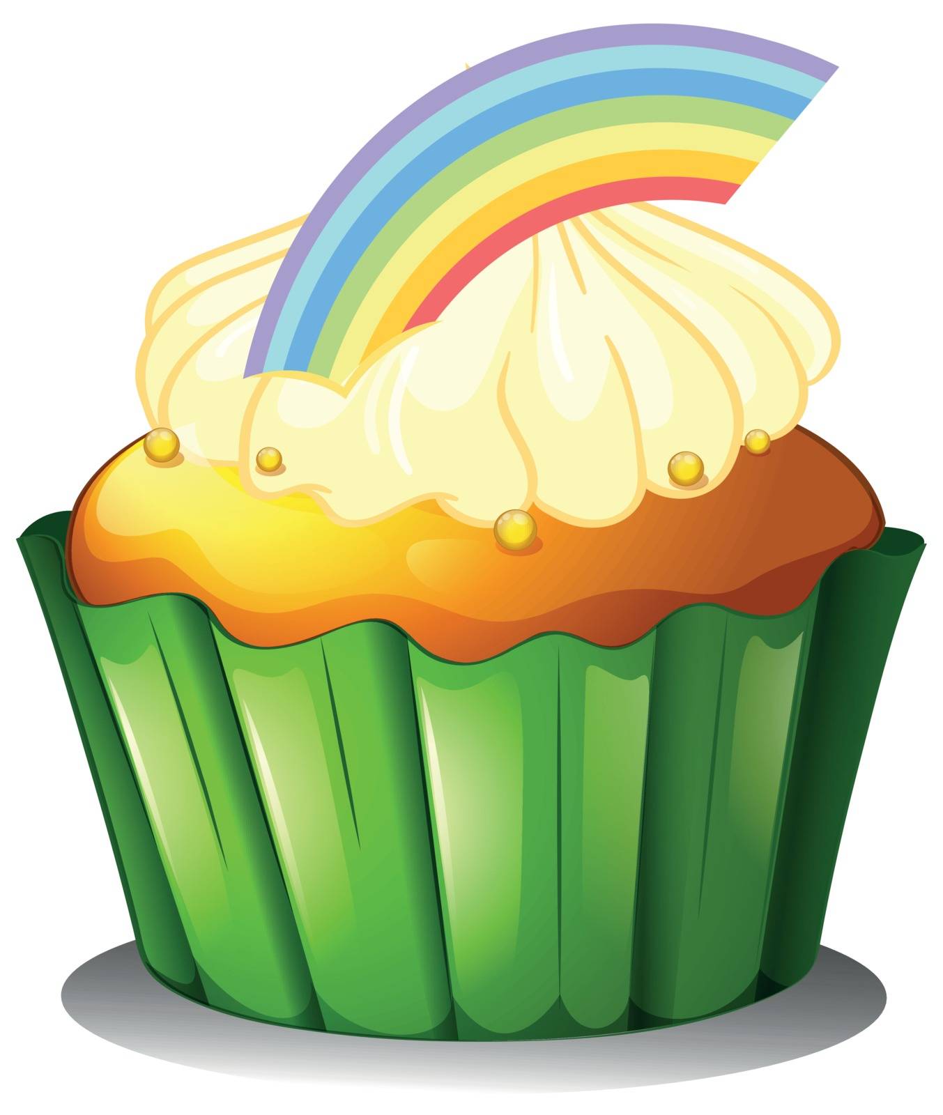 A cupcake with rainbow by iimages