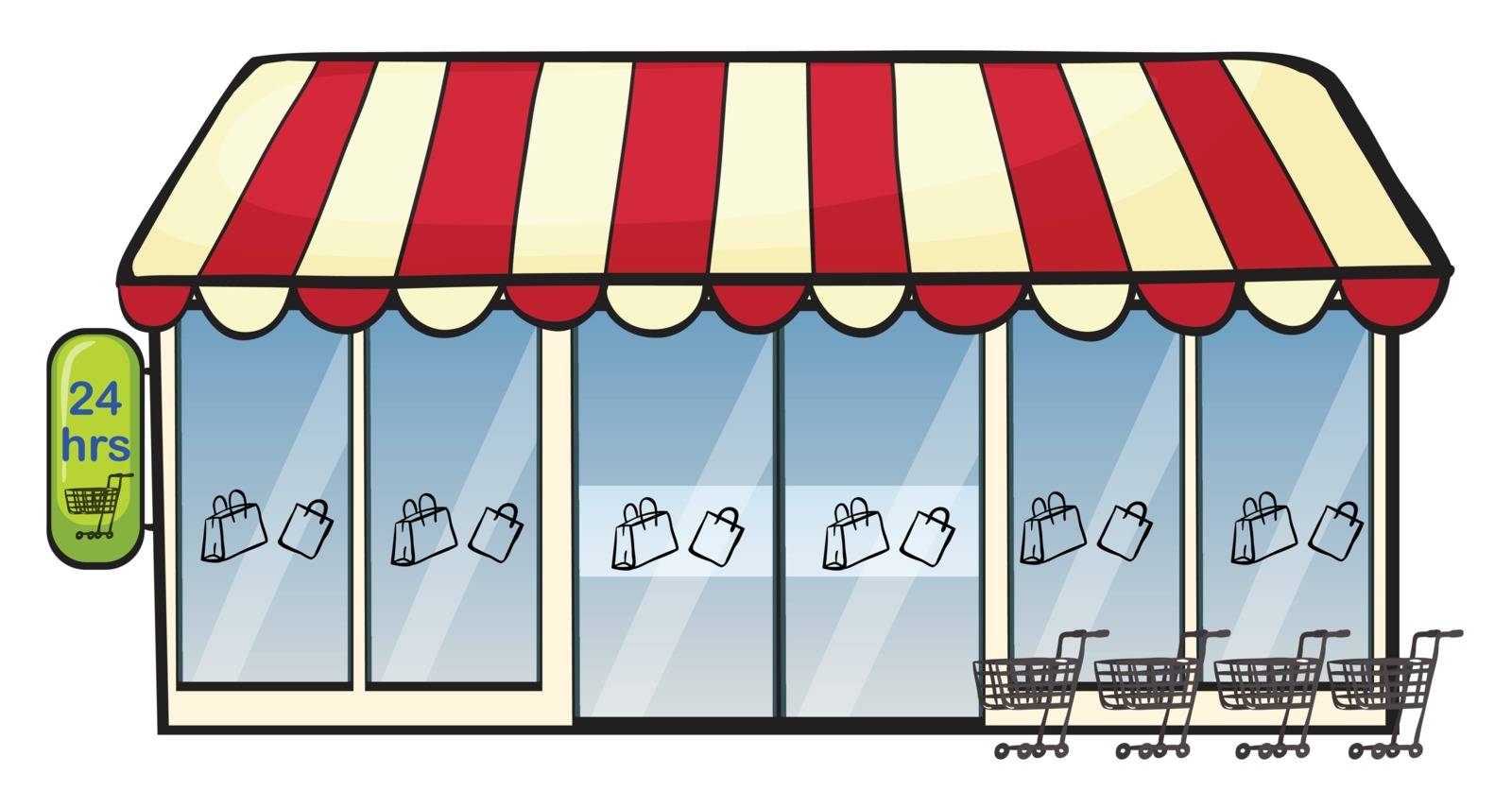 illustration of a store on a white background