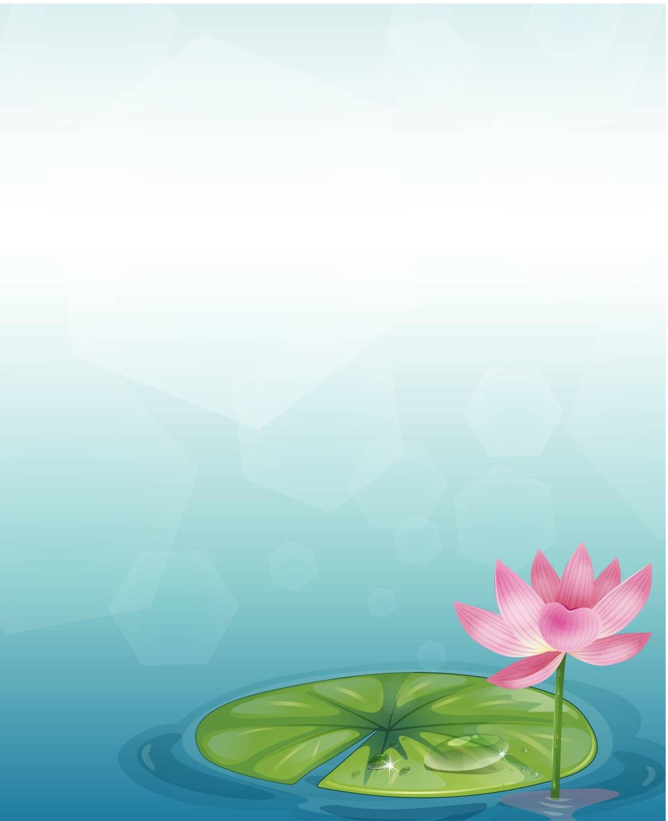 A stationery with a waterlily and a pink flower by iimages