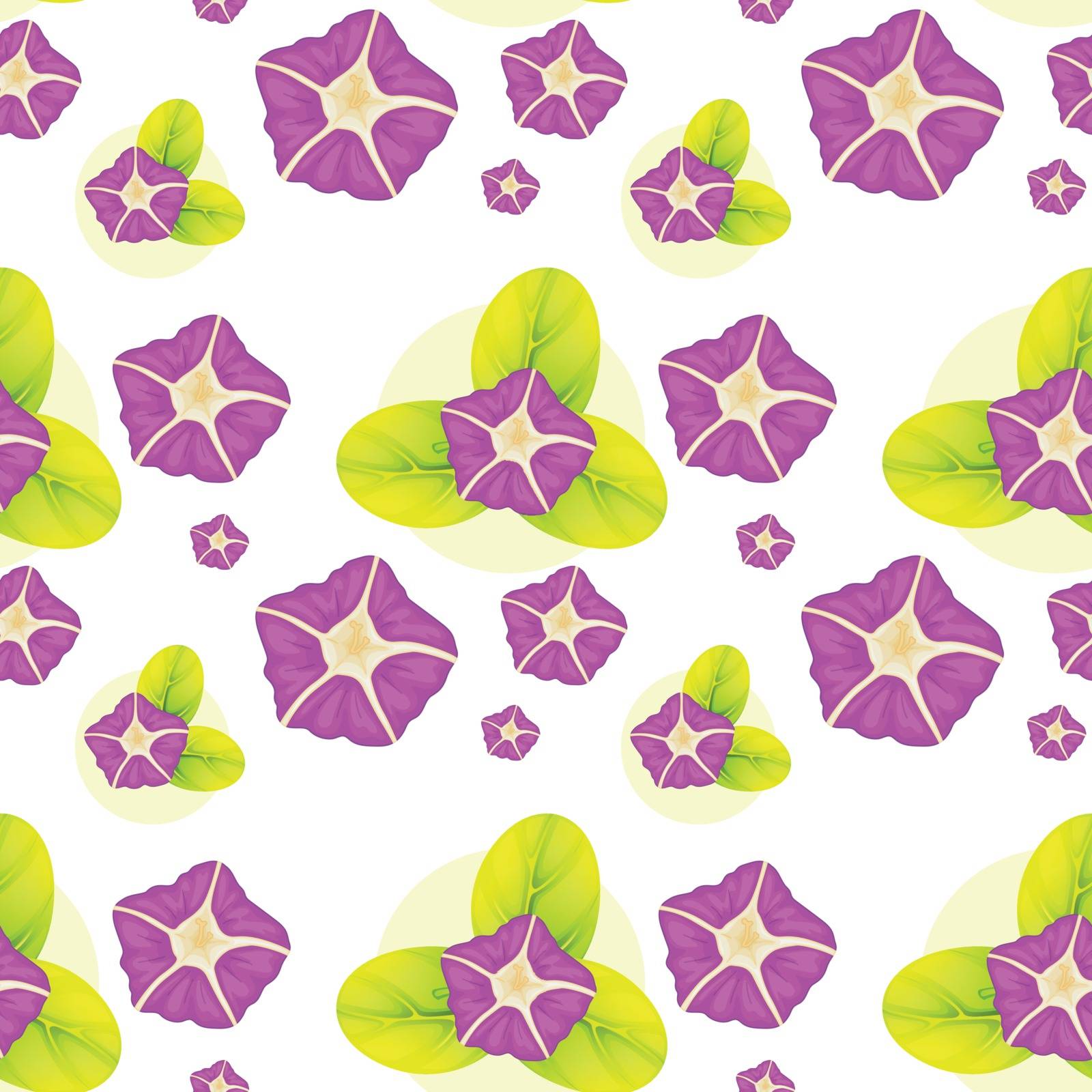 Illustration of a background with violet flowers on a white background