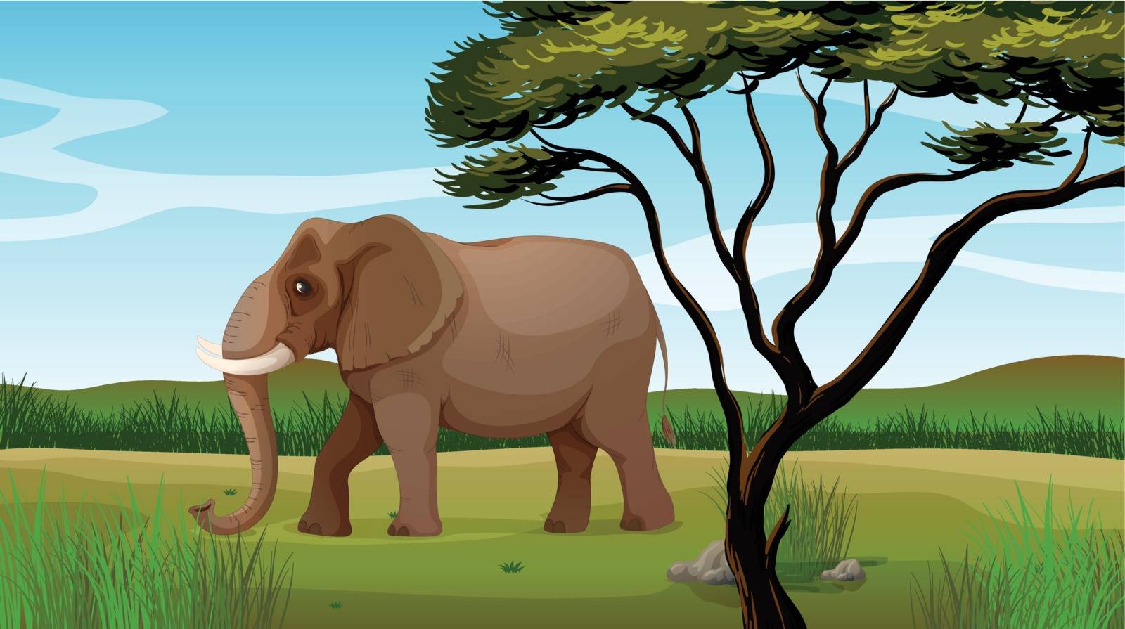 Illustration of a huge elephant