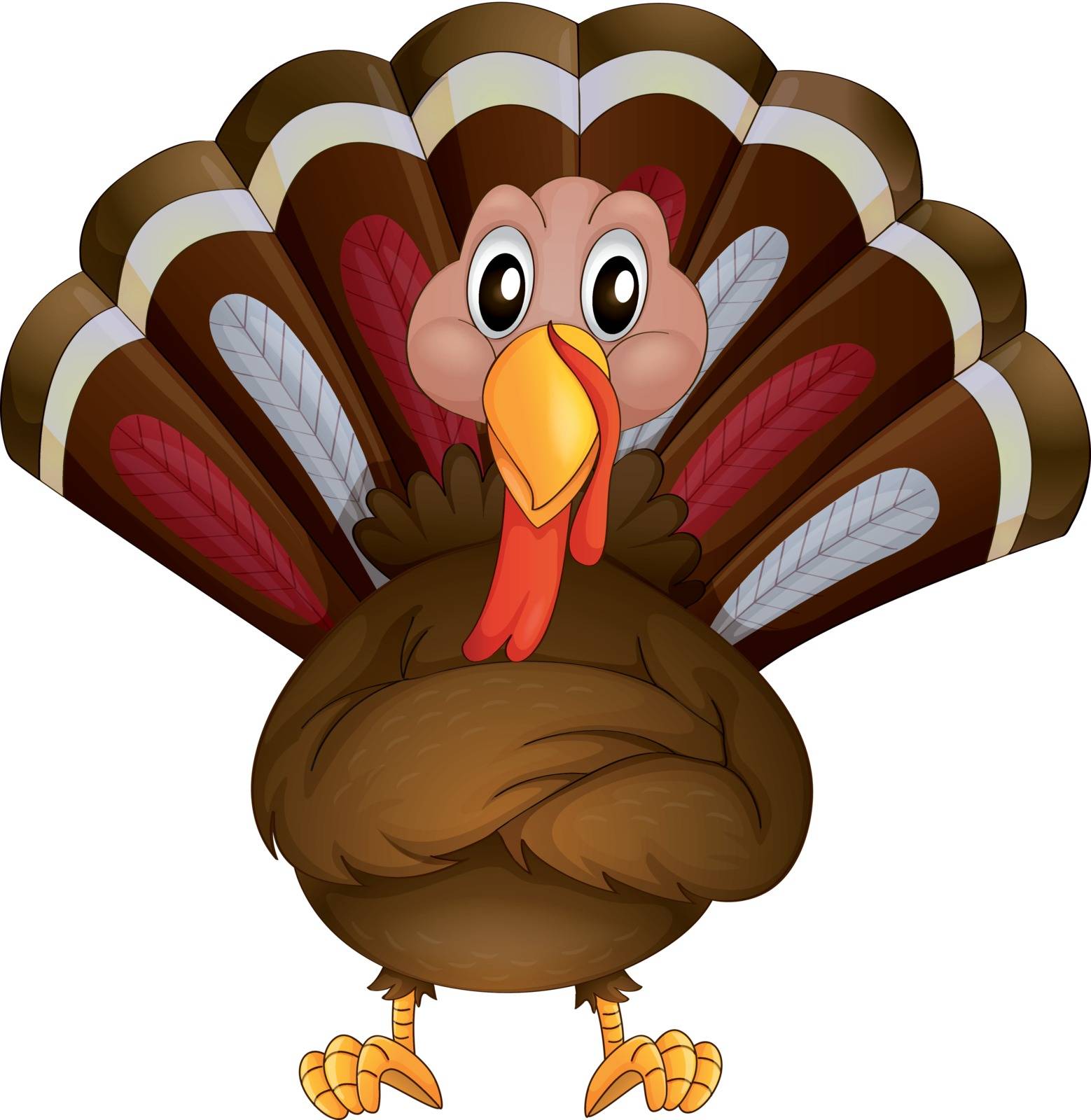 Illustration of a problematic turkey on a white background