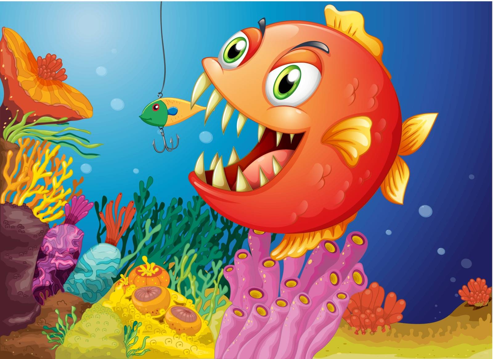 A piranha under the sea by iimages