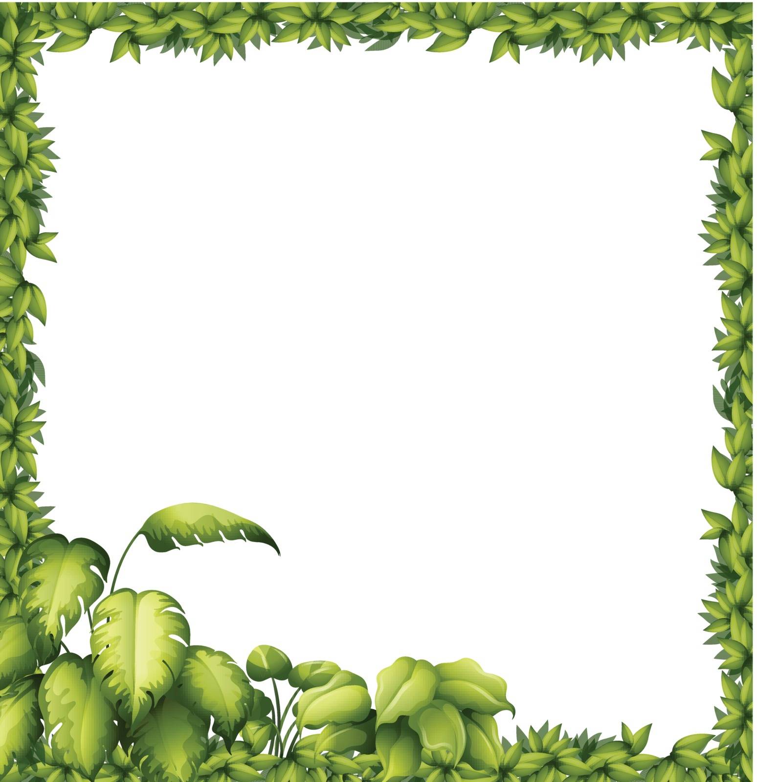 Illustration of a green frame on a white background