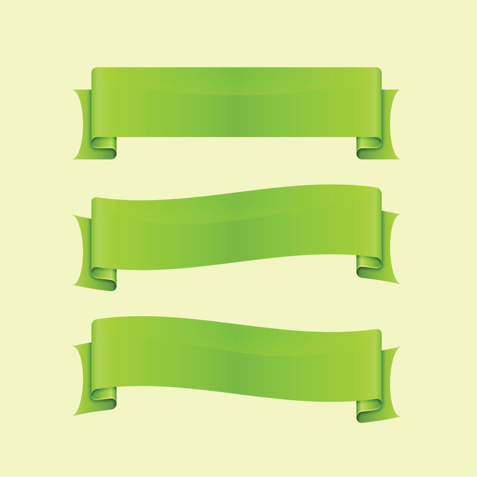 Set of green sleek web ribbon by punsayaporn