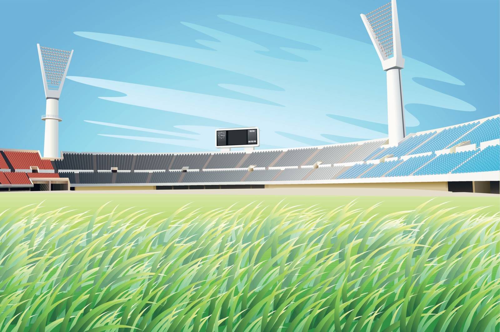 Illustration of sports stadium scene
