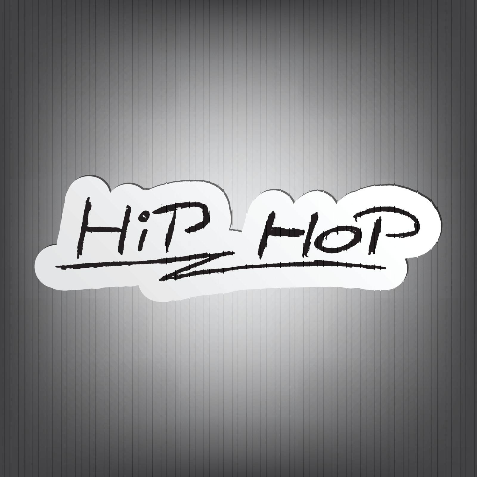 Hip Hop message,written on piece of paper, on dark background. Space for your text.