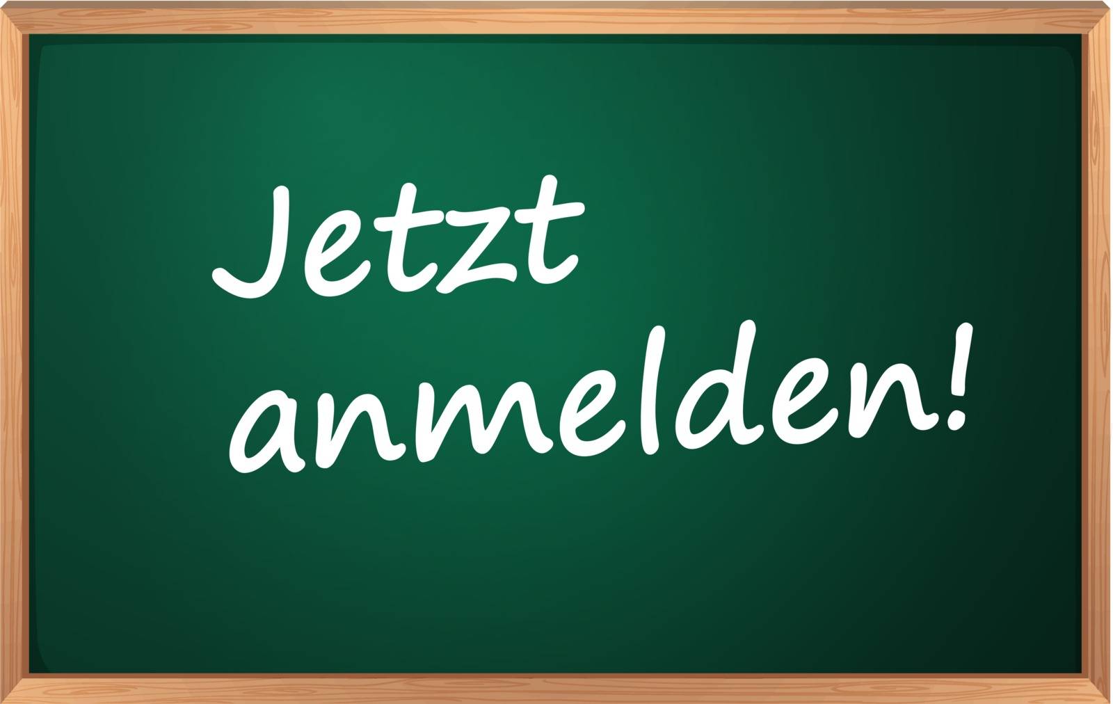 Illustration of Jetzt anmelden sign