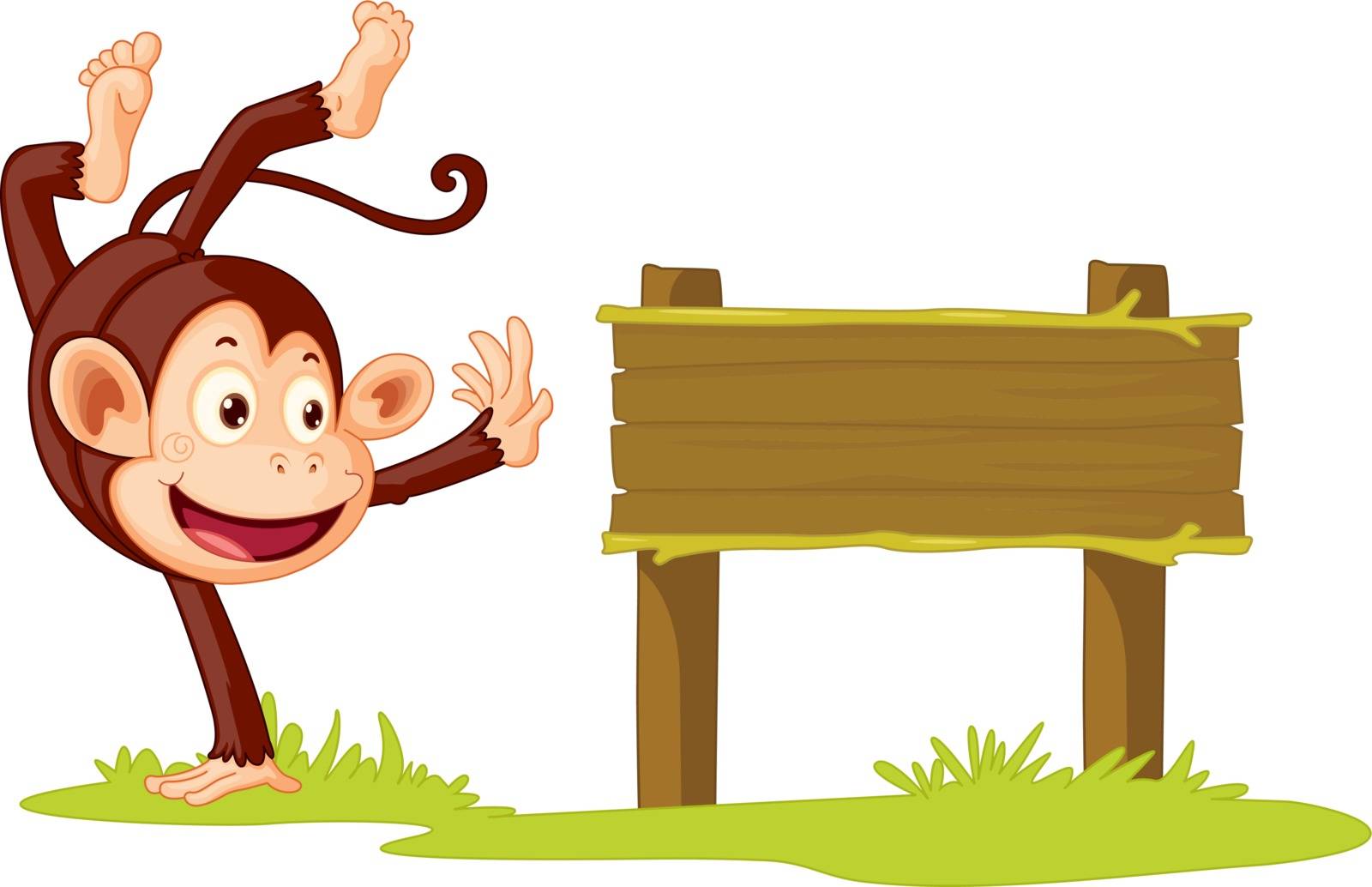 Illustration of a monkey on a sign