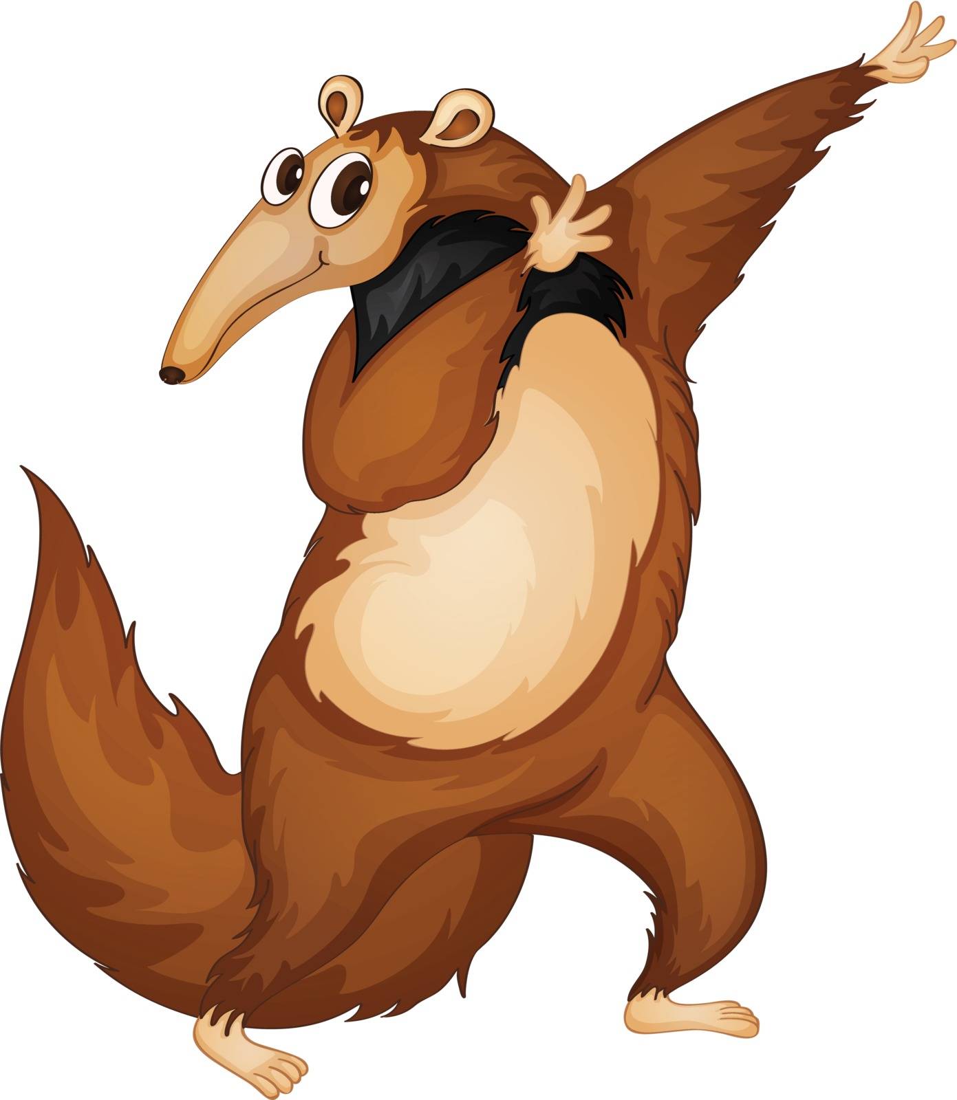 Illustration of a comical anteater