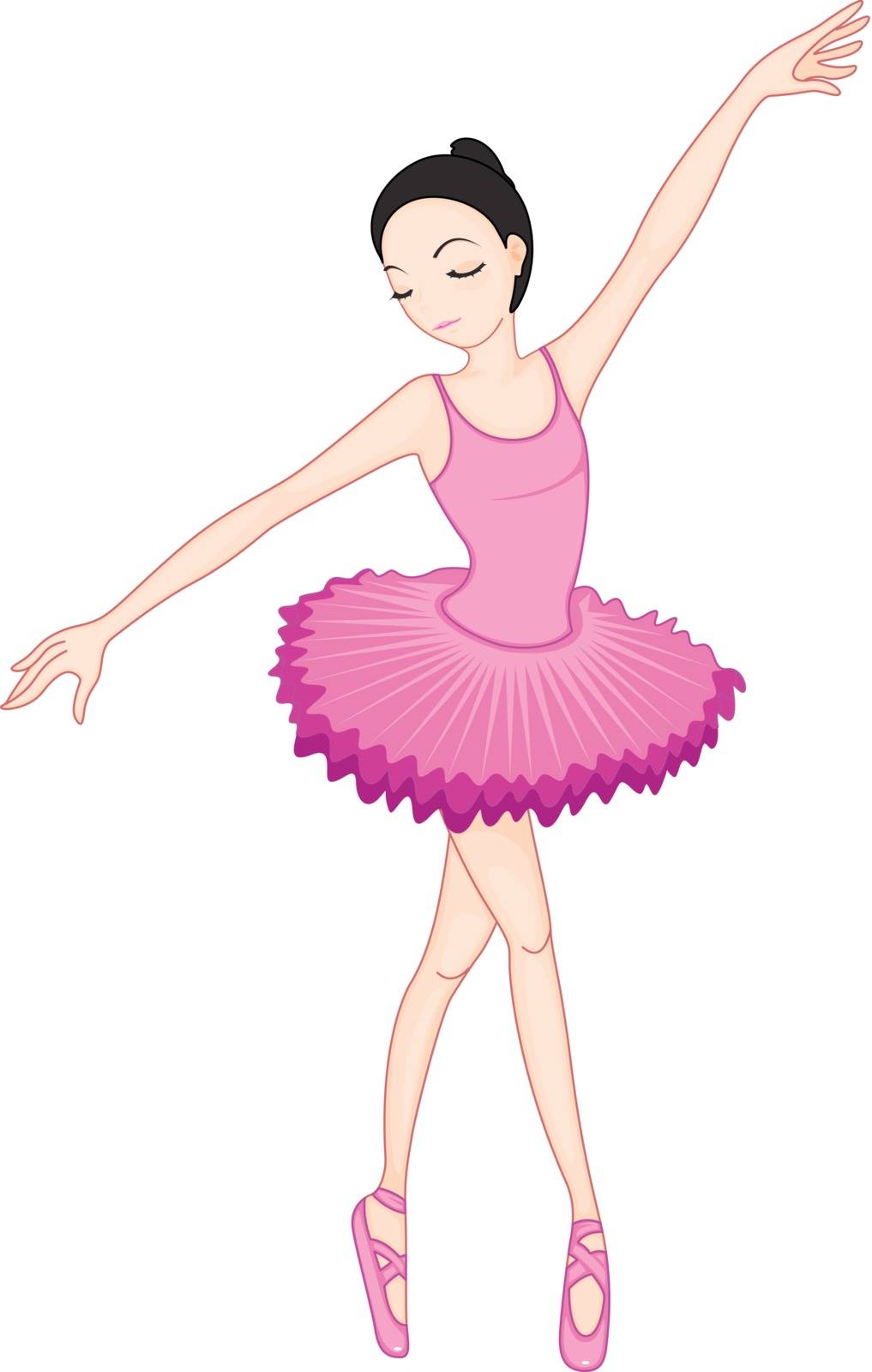 Illustration of a ballerina pose on white