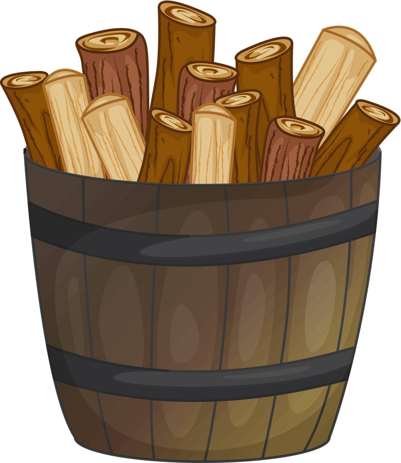 illustration of a barrel of wood