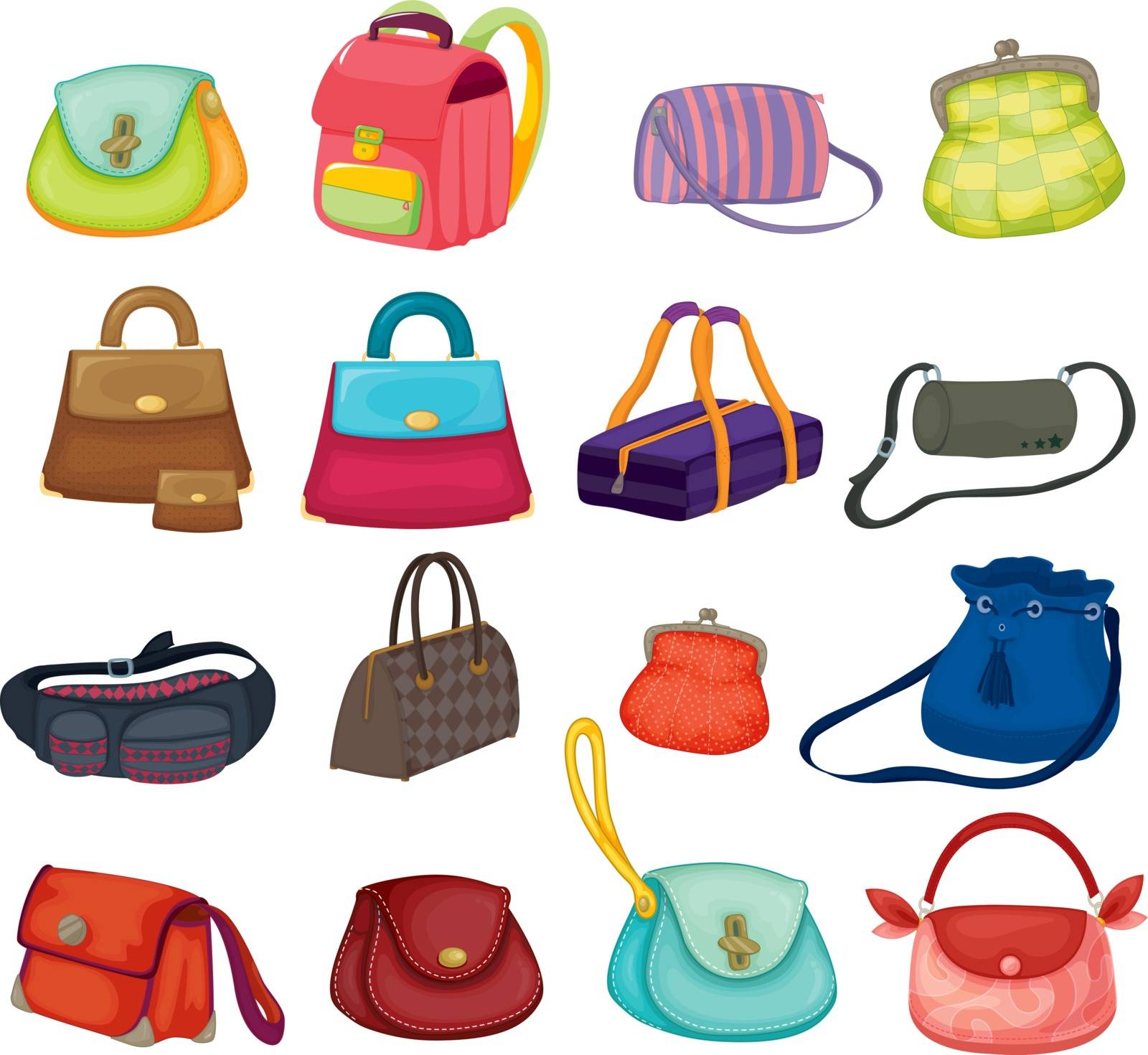 Illustration of assortment of bags