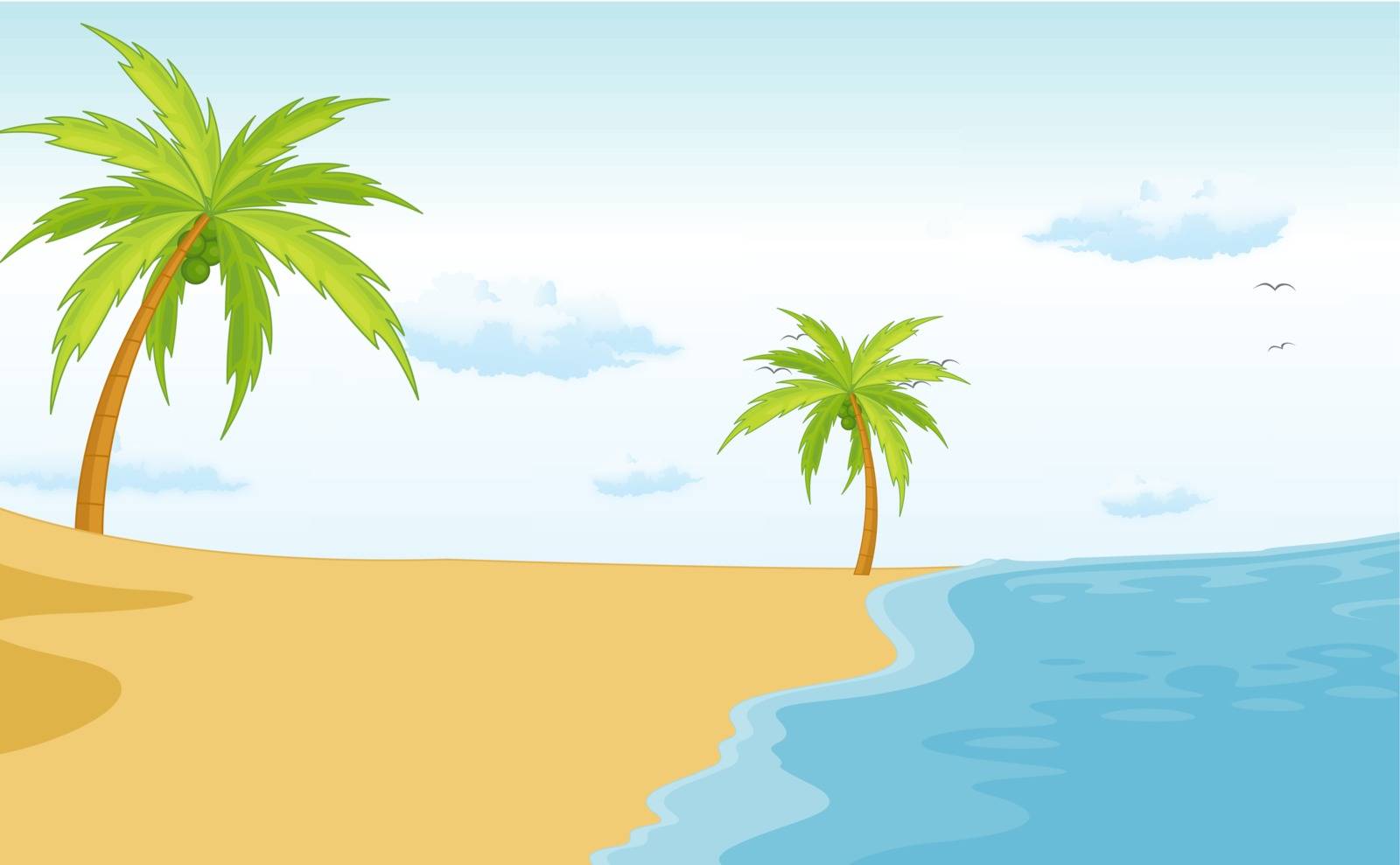 Illustration of a beach paradise