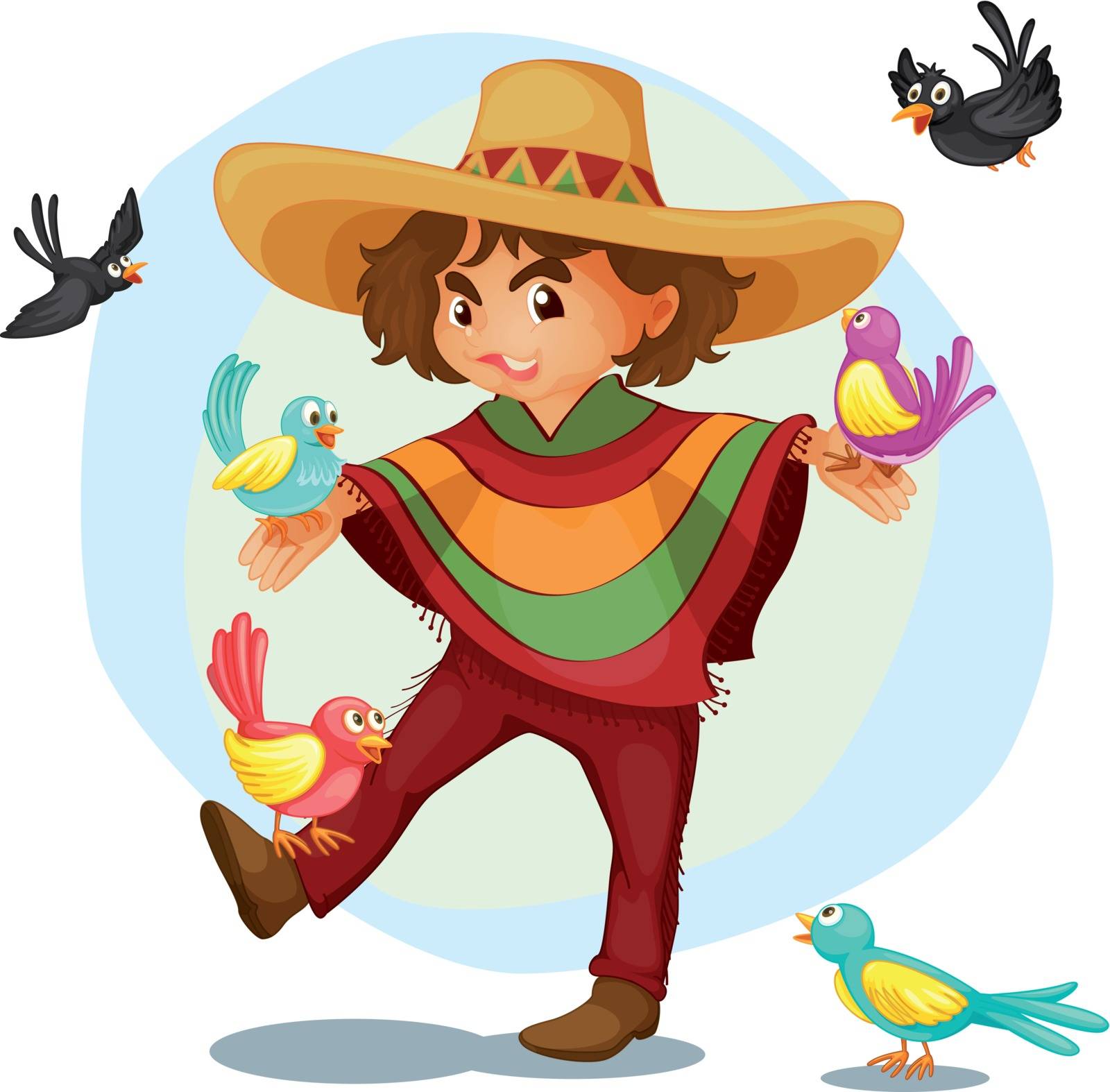 Illustration of a mexican boy