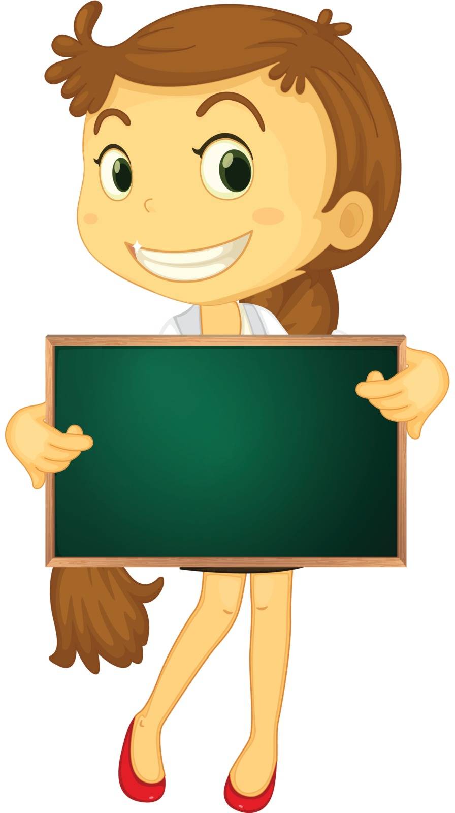 Illustration of a cartoon character holding a blank board
