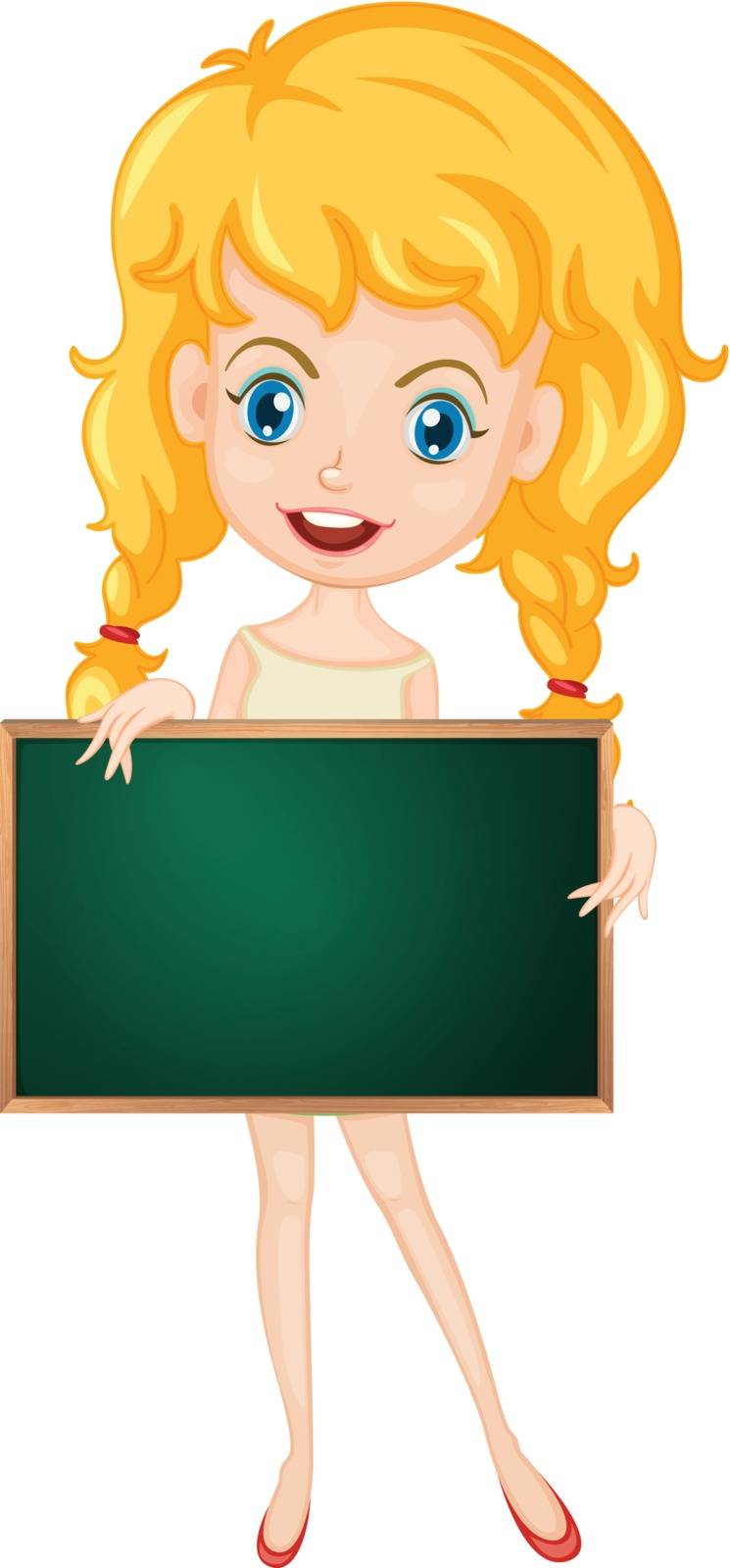 Illustration of a cartoon character holding a blank board