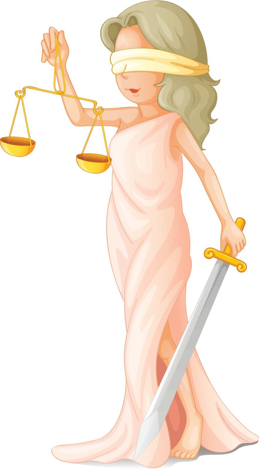 Illustration of blind justice concept