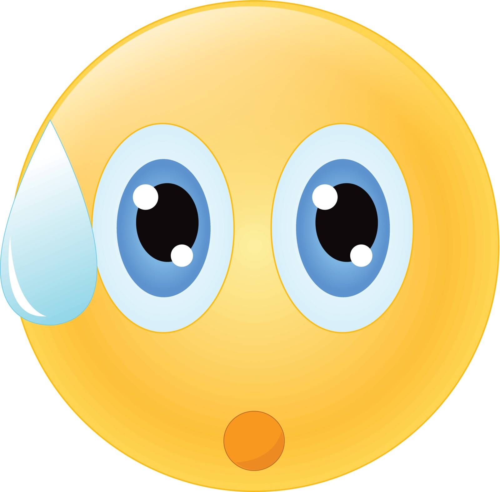 emoticon with sweat drop and shock emotion