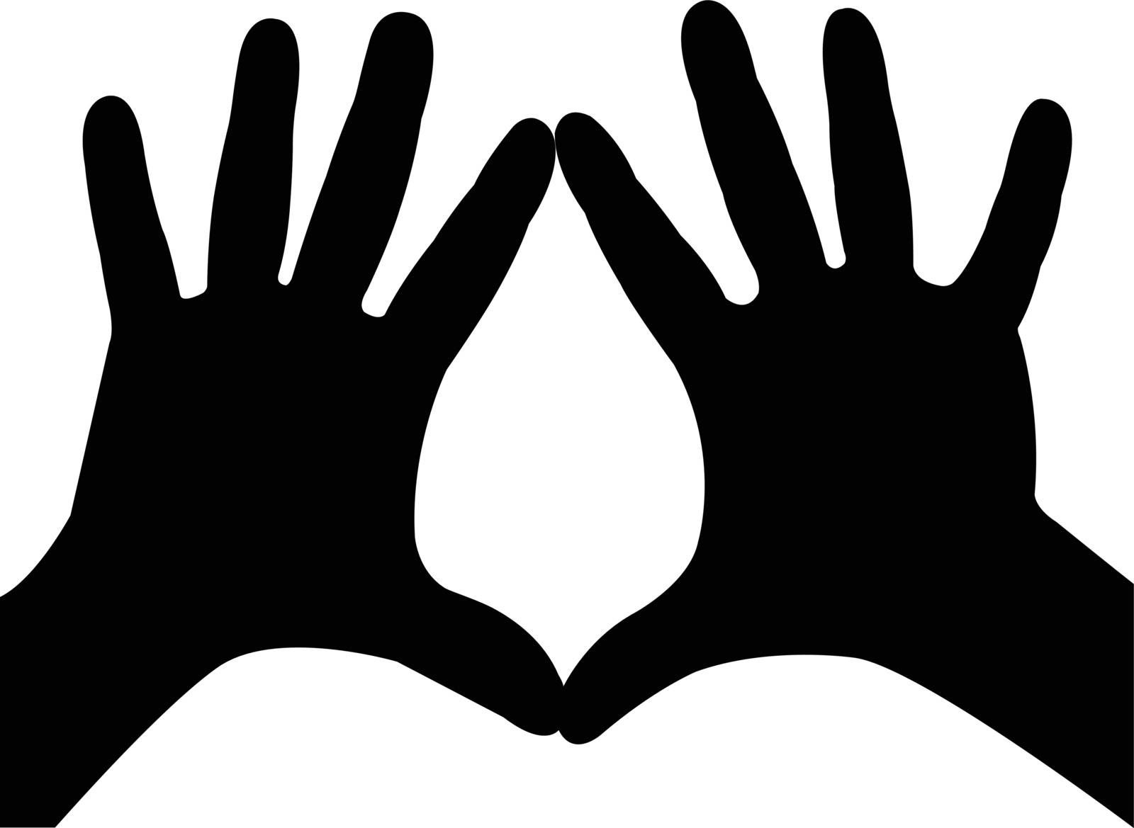 a pair hands silhouette vector by Dr.G