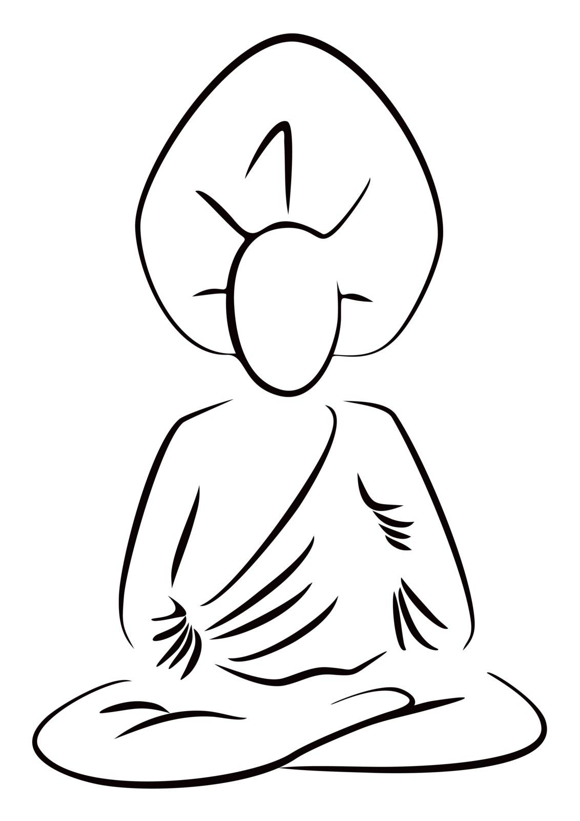 Meditate Buddha isolated on white