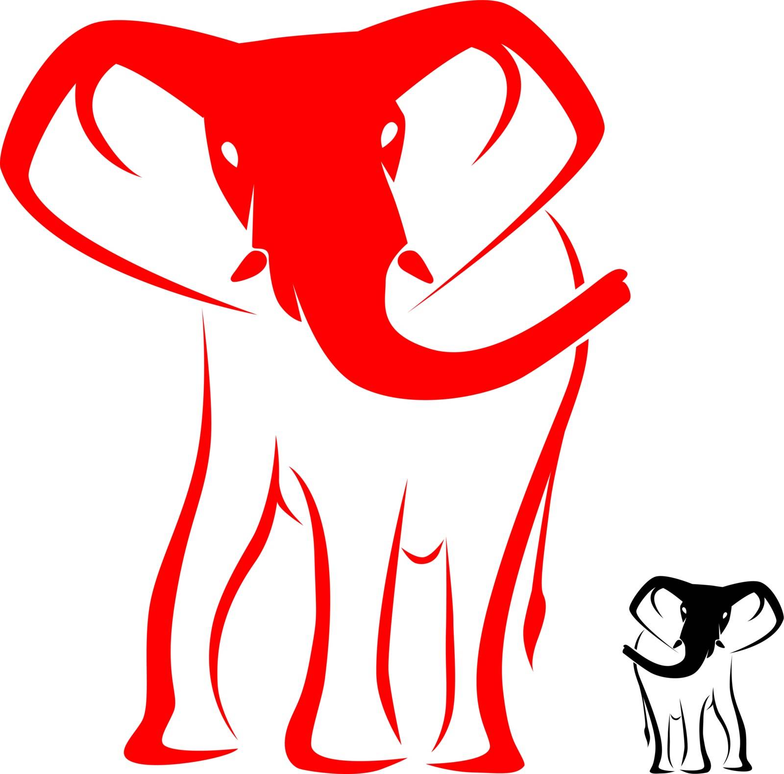 Vector image of an elephant by yod67