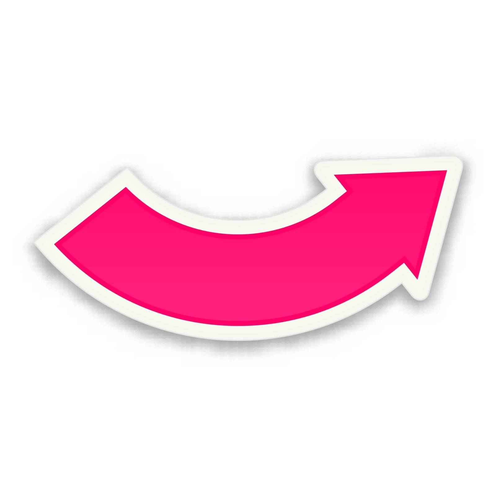 the blank glossy pink curve arrow