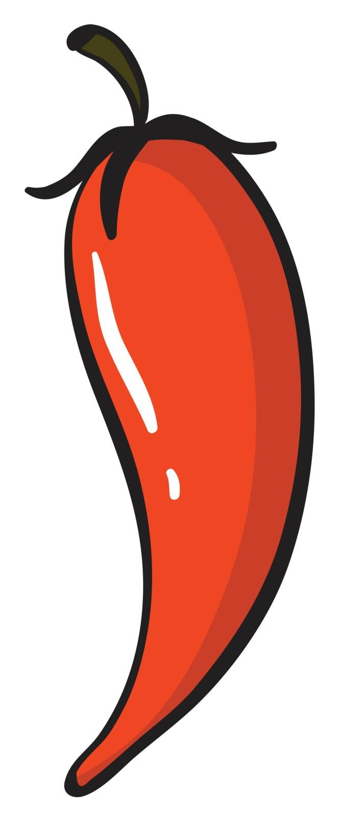 illustration of a red chilli on a white background