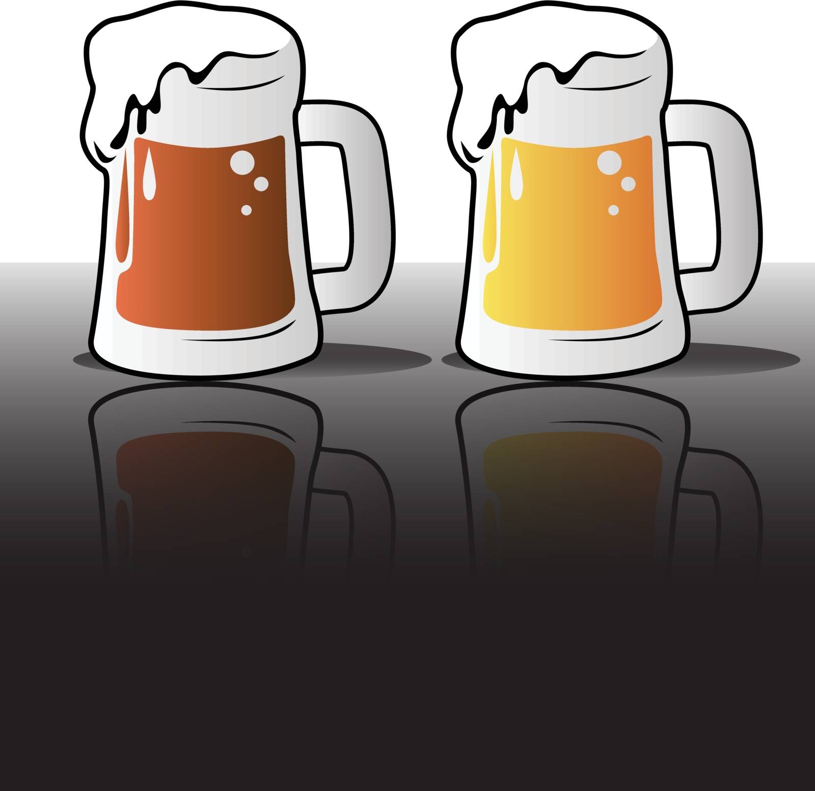 Illustration of two kinds of Beer