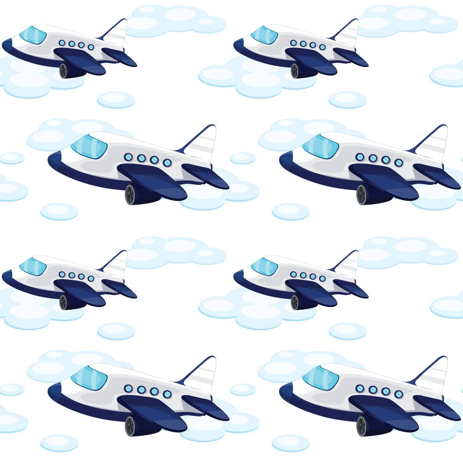 illustration of an array on aeroplane on white