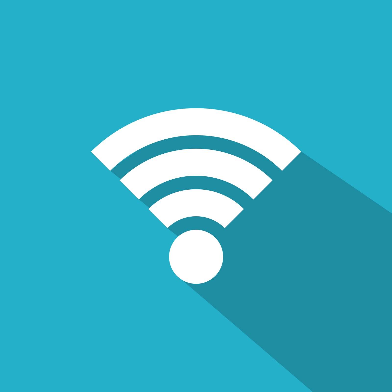 Flat icons for Web and Mobile applications. Wi-Fi icon. Long shadow design