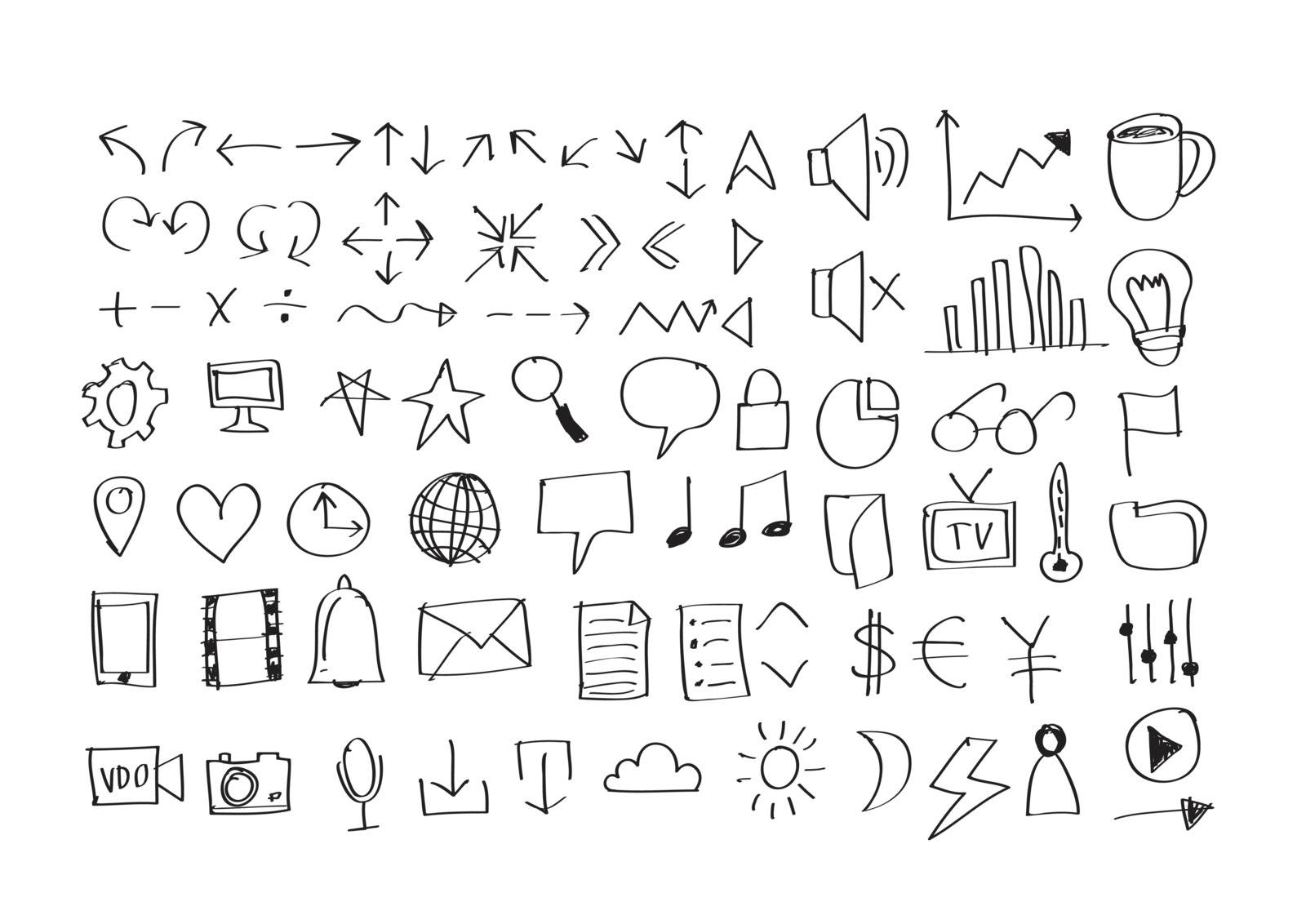 Simple line icons Thin web Icons by kiddaikiddee