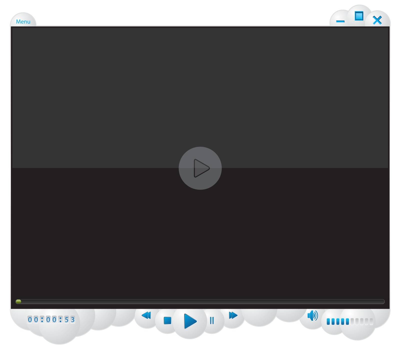 Cool media player with white bubble design