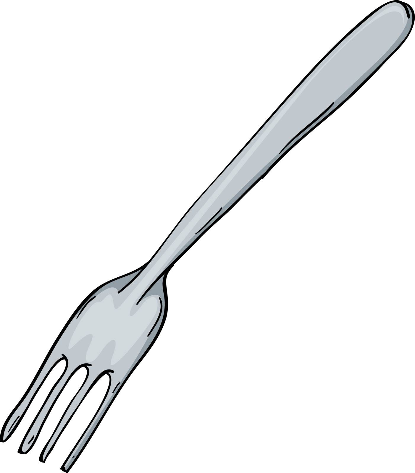 detailed illustration of a fork on a white background