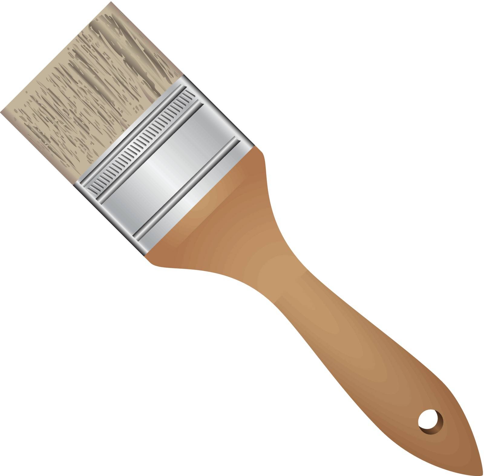 Wide brush for painting work. Vector illustration.