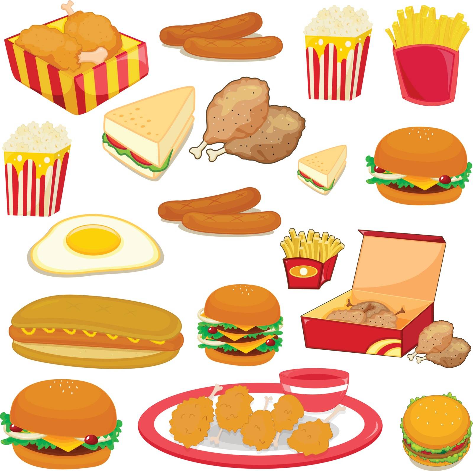 illustration of food on a white background