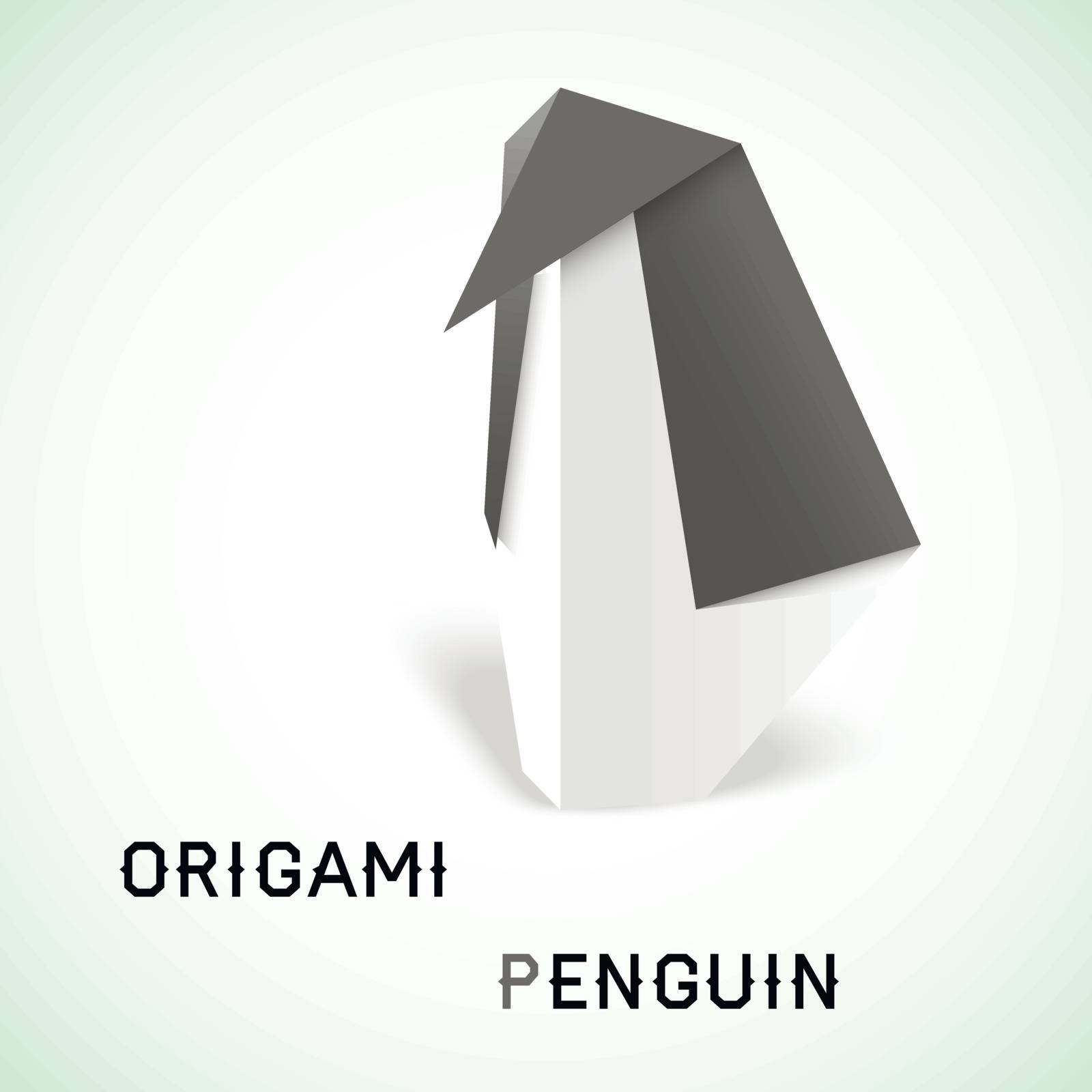 Vector illustration of an origami penguin