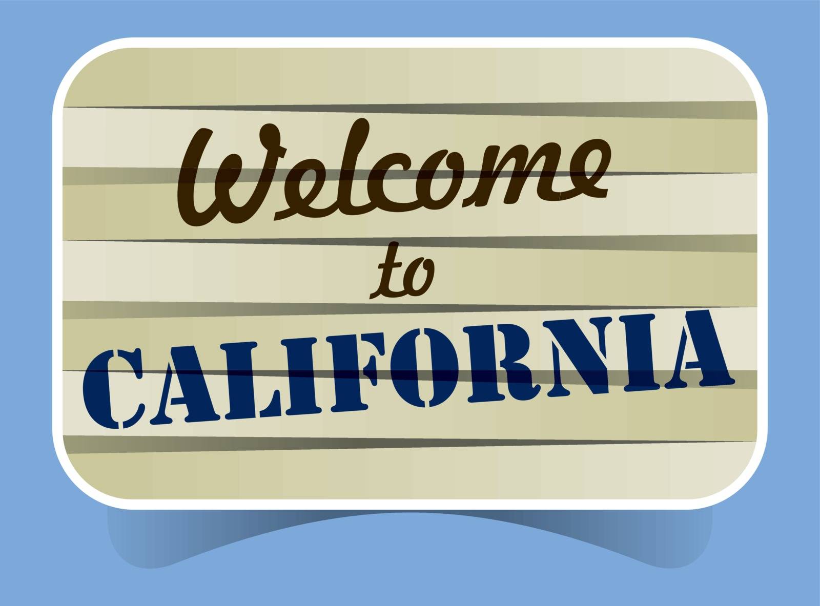Abstract Welcome To California Banner vector Illustration
