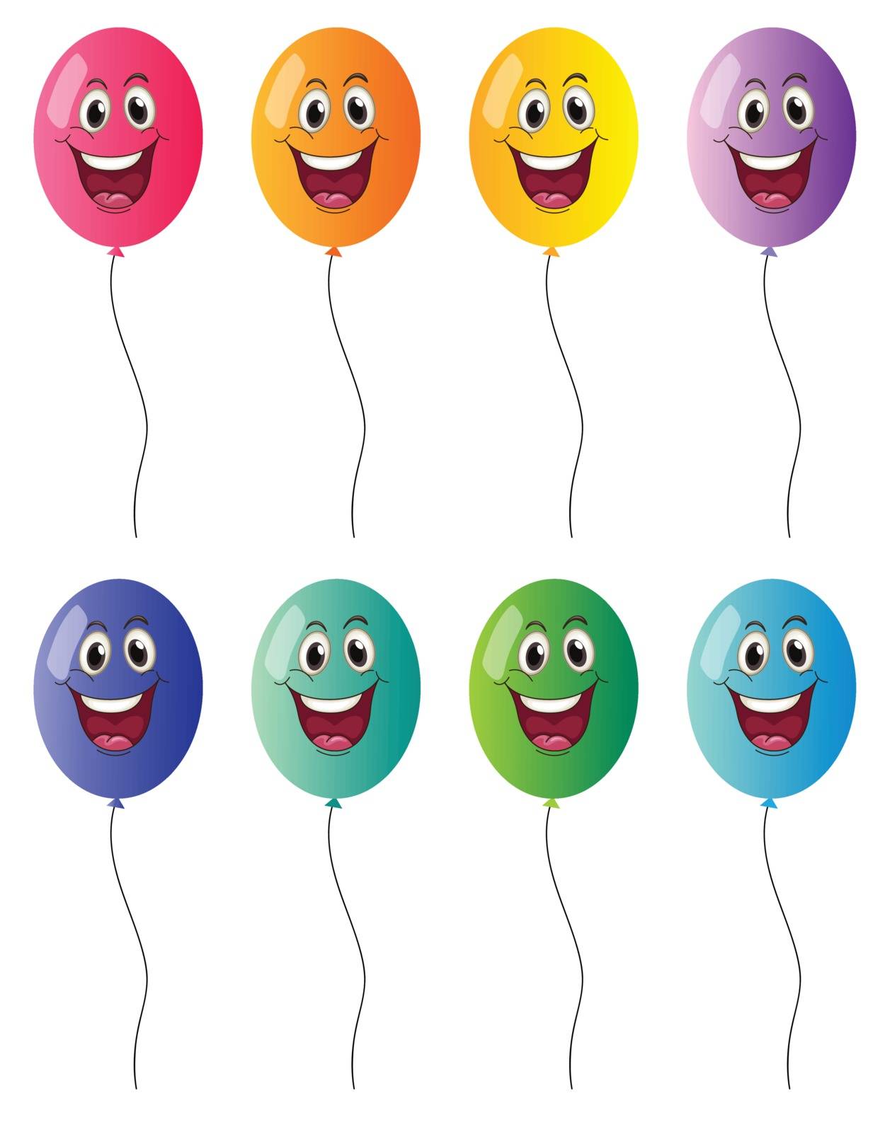 illustration of balloons on a white background